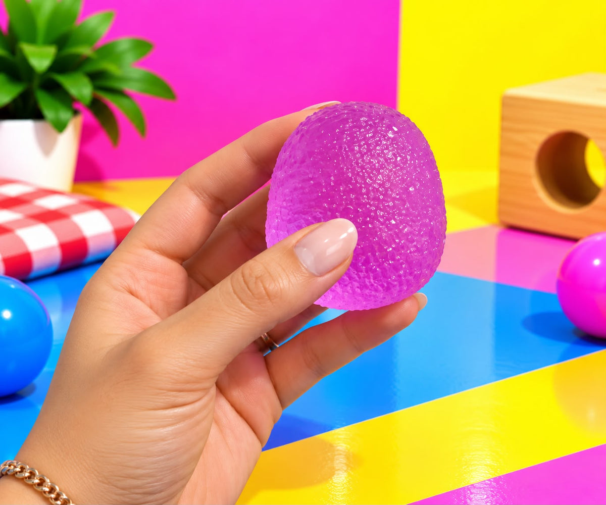 Pink Berry Squishy, shown in hand for size