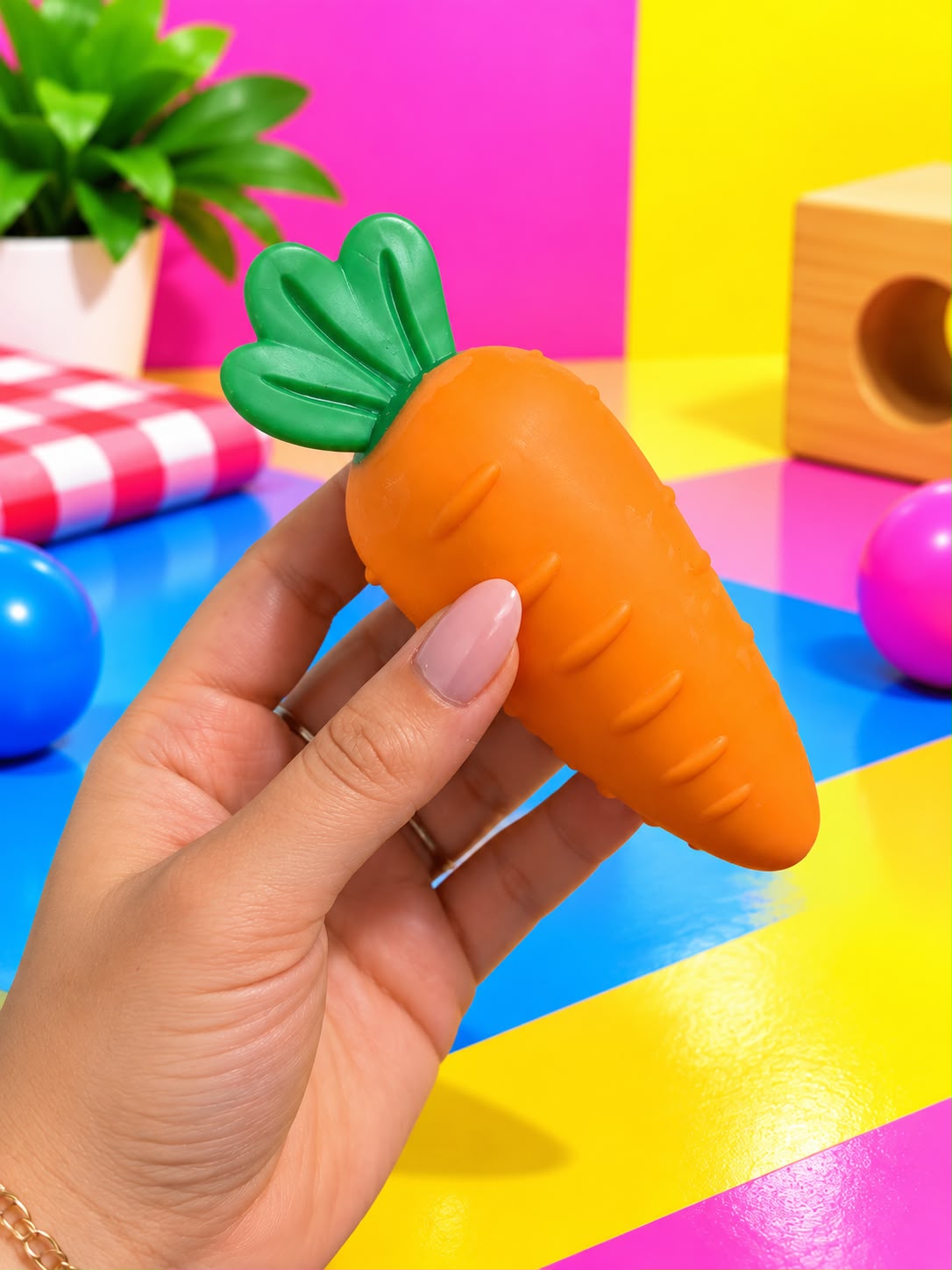 Crunchy Carrot, shown in hand for size