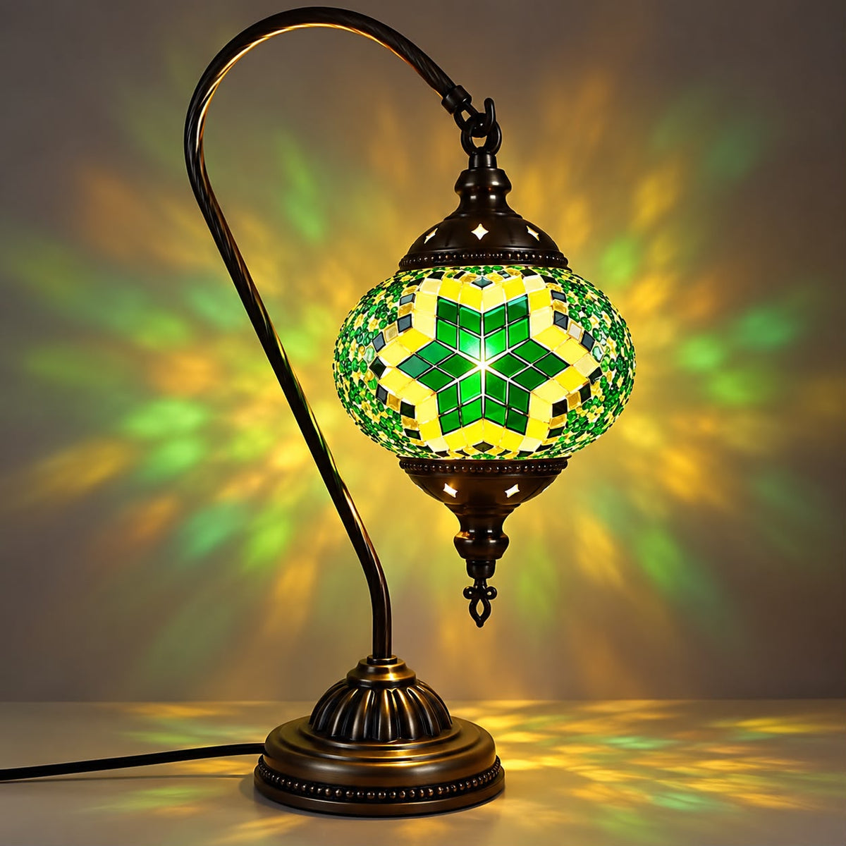Emerald Mosaic Star Lamp