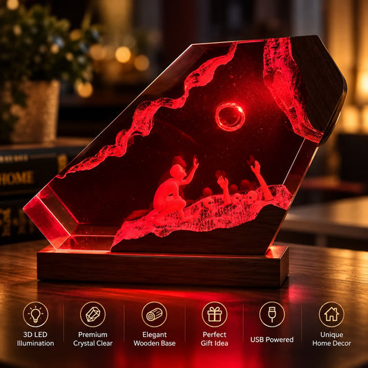 Ring Crystal Glow Lamp, red light