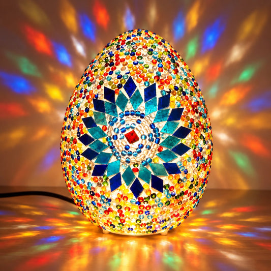 Sapphire Bloom Mosaic Lamp