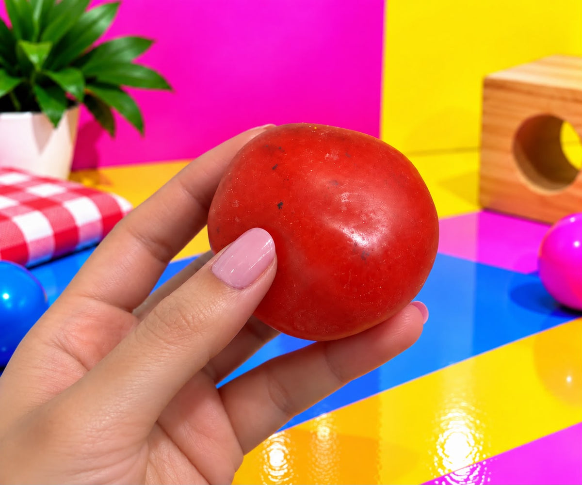 Slushy Squishy Ball, shown in hand for size