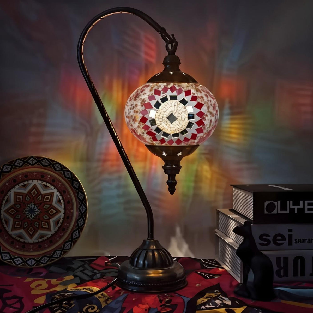 Swan Style Mosaic Table Lamp
