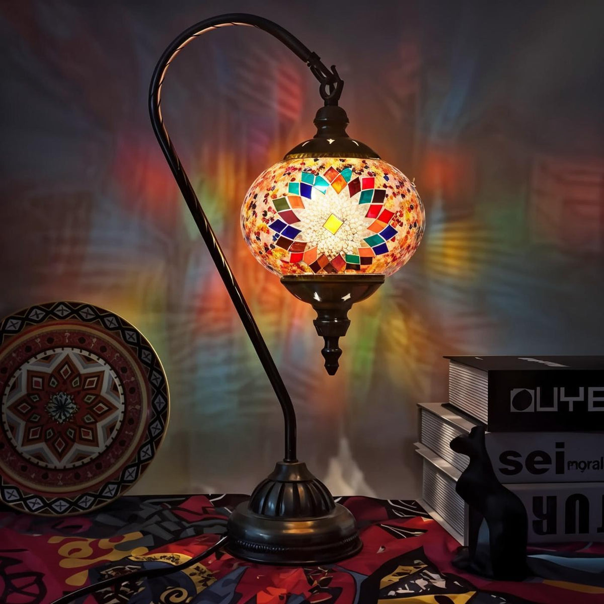 Swan Style Mosaic Table Lamp