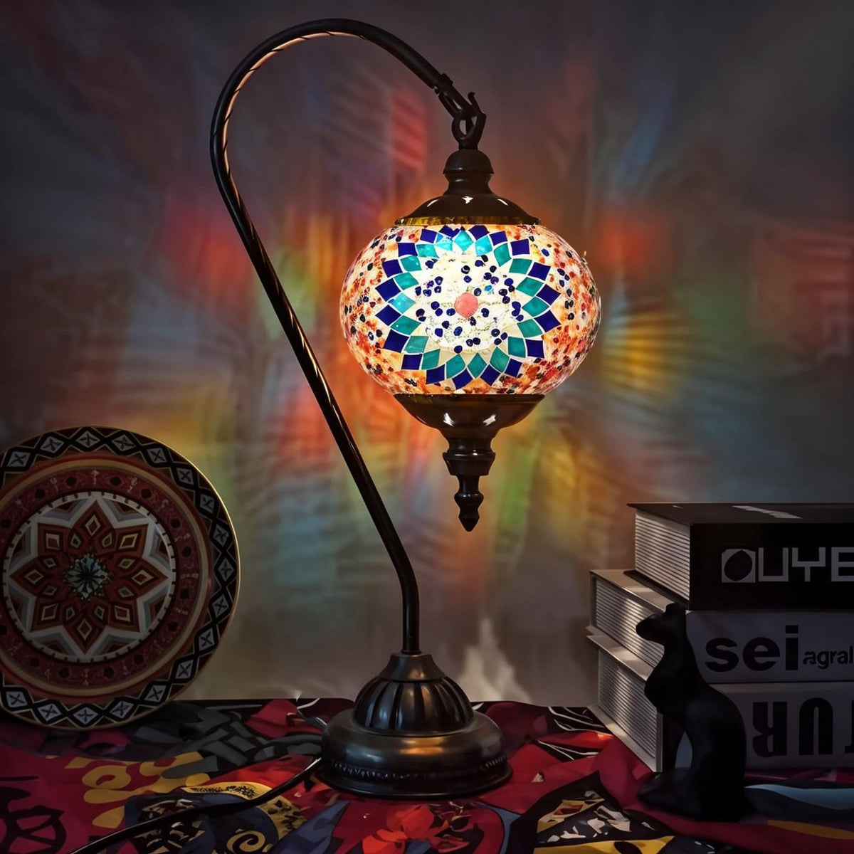 Swan Style Mosaic Table Lamp