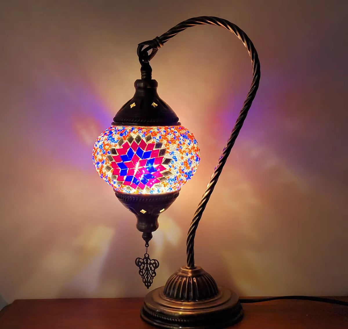 Swan Style Mosaic Table Lamp